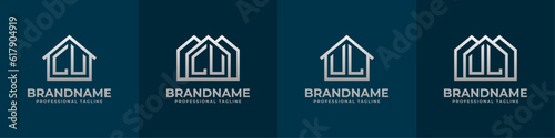 Letter LU and UL Home Logo Set. Suitable for any business related to house, real estate, construction, interior with LU or UL initials.