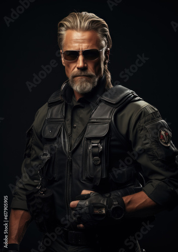 Stealth Soldier-Secret Agent-On a Black Background-Generative AI
