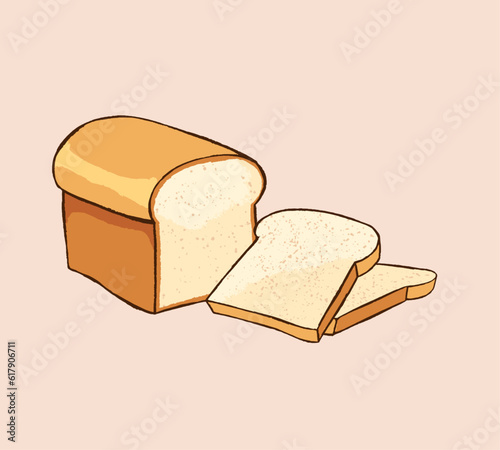 Pan para sandwich dibujado a mano, pan molde casero para sandwichs