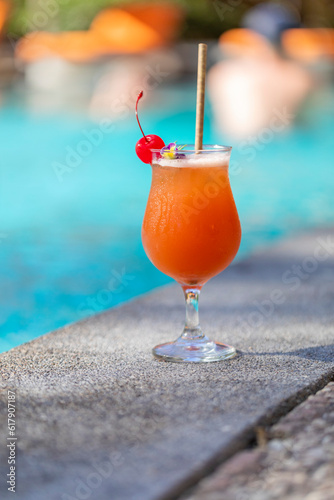 tropical drink at a pool or tropical spot