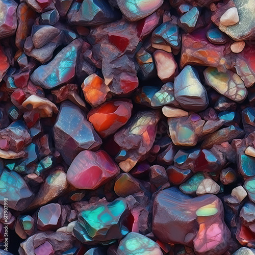 Colourful Stones and Pebble Background © bilge