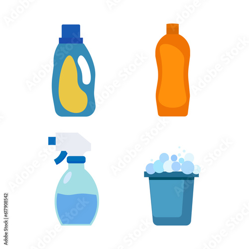 Cleaning icons set. Vector illustrator