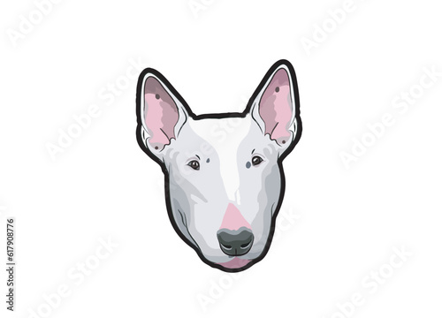 Dog head logo design. logo of an dog bull terrier on white background. © MdAriful