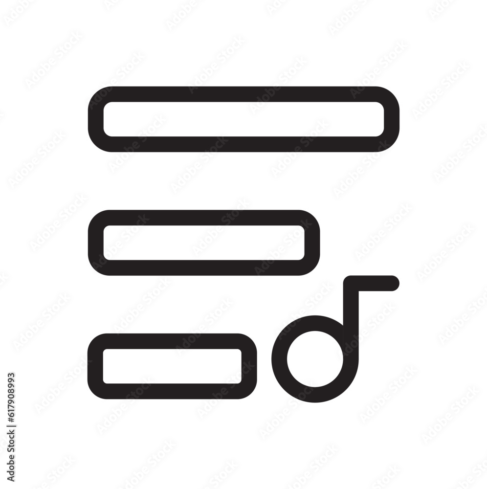 Song list Icon of media player button icon symbol, vector illustration Song list Icon of media player button icon symbol, vector illustration