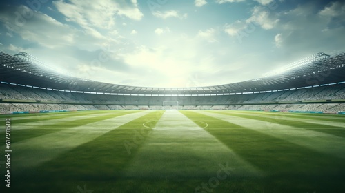 Football ,soccer, pitch with grass pattern.3d rendering © Eli Berr