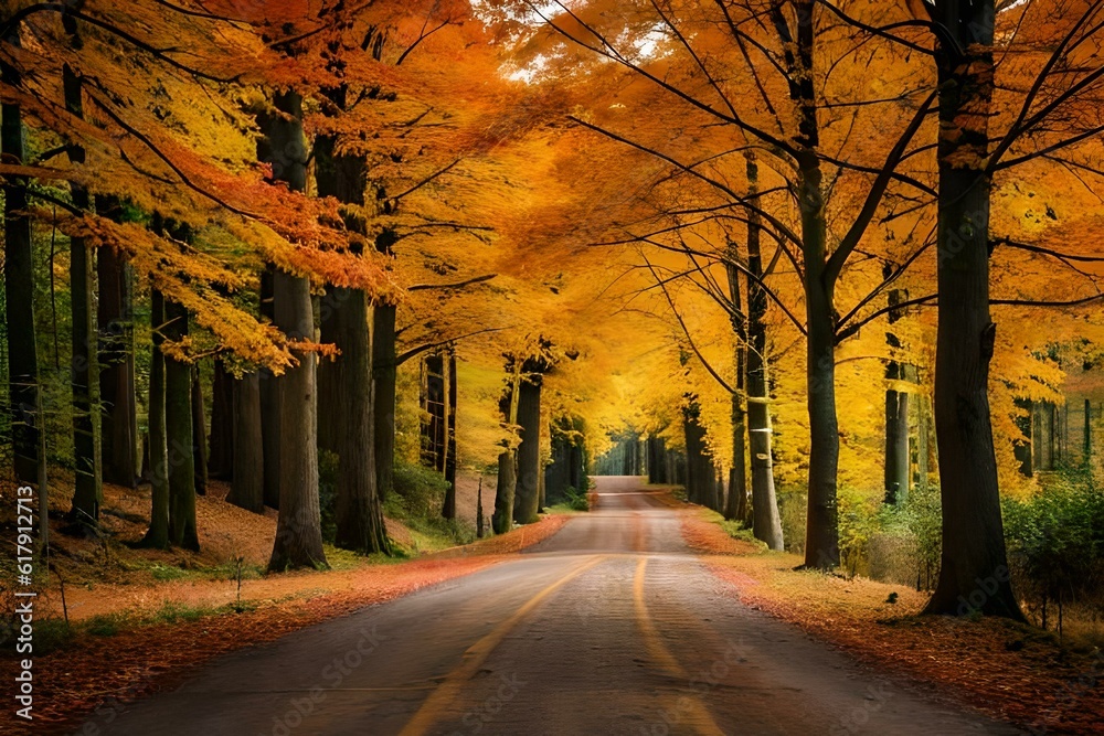 Fototapeta premium autumn in the park generated ai
