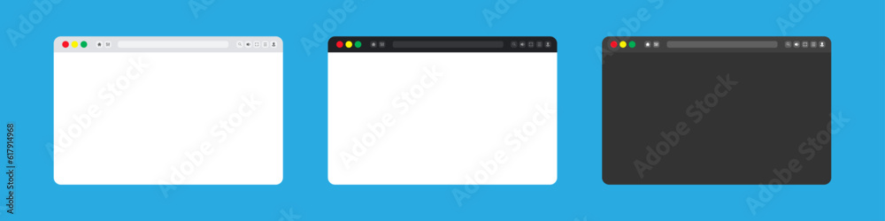 Browser window. Web window screen. Internet empty page. Search mockup for browser. Vector Browser window. Web window screen. Internet empty page. Search mockup for browser. Vector