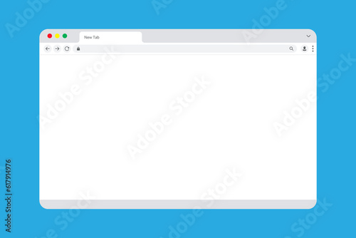 Browser window mockup. Web window screen. Internet empty page. Search mockup for browser. Vector