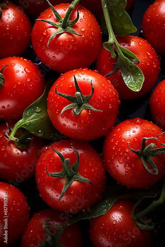 ripe fresh organic tomato. generative ai