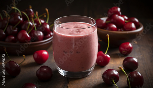 Wallpaper Mural Organic berry smoothie, a refreshing and healthy summer drink generated by AI Torontodigital.ca