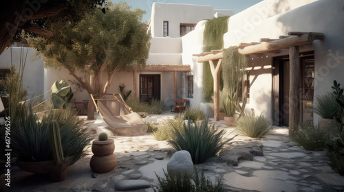 3D render greece ancient concept, Home and Garden Embracing the Timeless Elegance and, Creating a Harmonious Fusion of Indoor and Outdoor Spaces