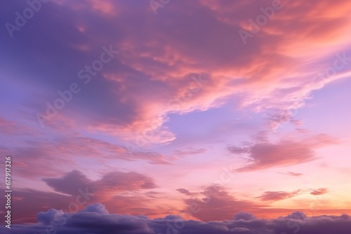 clouds of purple and yellow on an image of the sunset. AI Generated © juanpablo