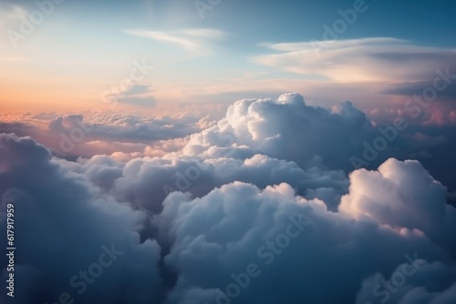 view from the top of the clouds. AI Generated
