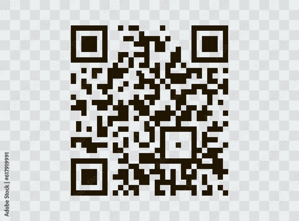 Vector QR code. Special identity code sign. Sample QR code for phone. QR code on white background Vector QR code. Special identity code sign. Sample QR code for phone. QR code on white background