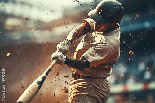 a professional baseball player is swinging the bat of a ball.  photo