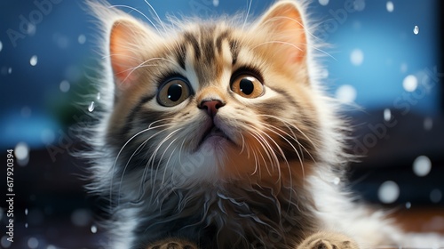 Portrait photo of a beautiful cat photo. Created with generative AI.