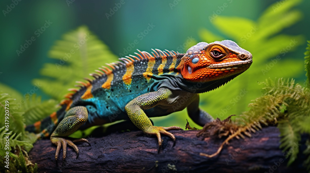 Obraz premium iguana on a branch