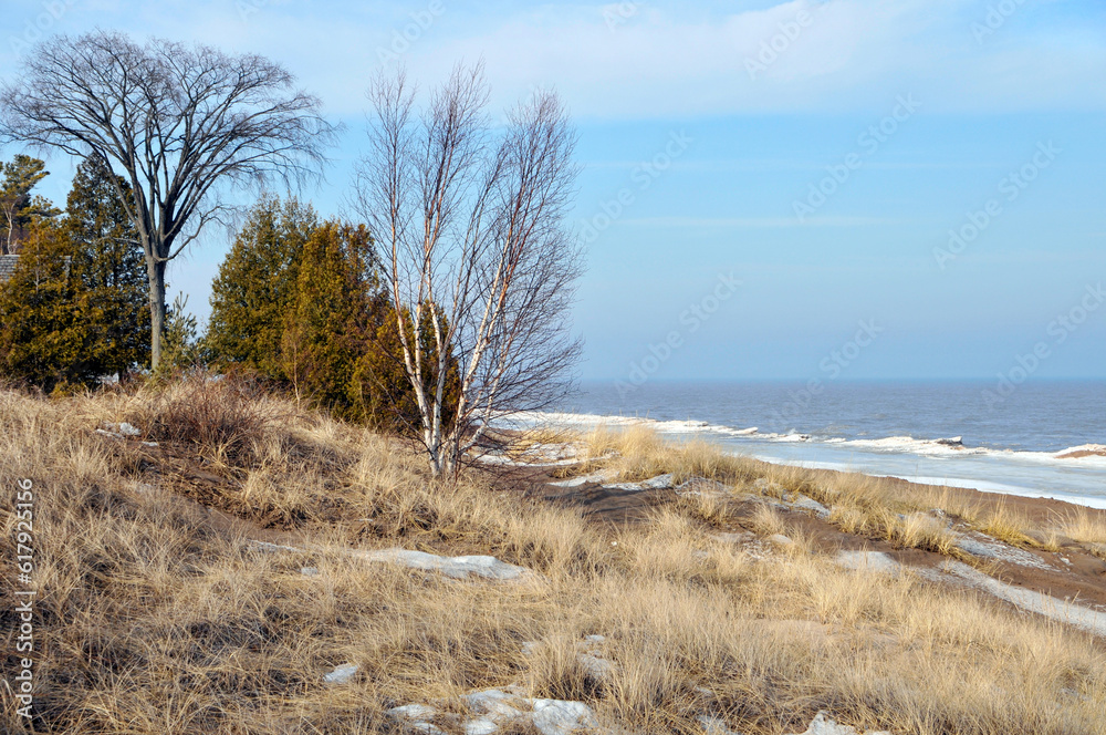 Lake Michigan Winter Shoreline At Point Beach State Forest, Two Rivers, Wisconsin Lake Michigan Winter Shoreline At Point Beach State Forest, Two Rivers, Wisconsin