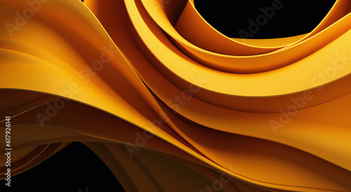 the yellow background shows a fold pattern, in the style of precisionism influence, spirals and curves. Generative AI