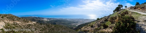 Panoramic view from mount Calamorro  near Malaga in the Costa del Sol in Spain