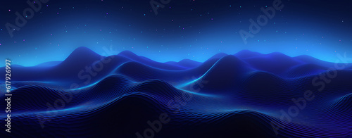 background blue zigzag with gradient polochrome technology, in the style of pointillism dots, cosmic landscape.. Generative AI
