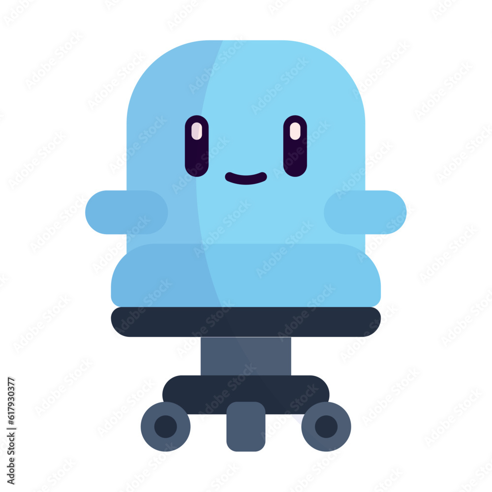 Isolated cute blue office chair icon Vector illustration Isolated cute blue office chair icon Vector illustration