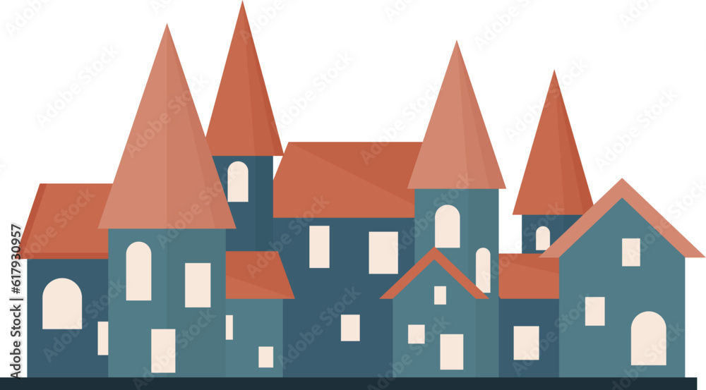 fairy castle with towers vector illustration