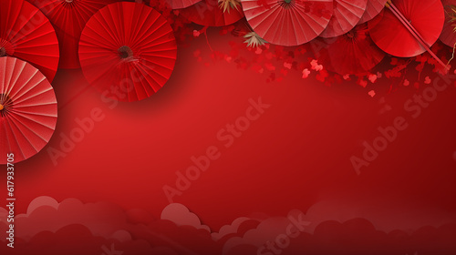 Fundo de ano novo de textura vermelha de papel japonês © Alexandre
