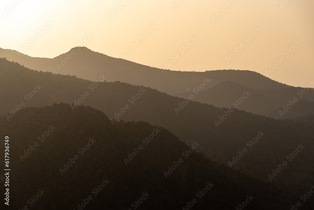Silhouette of mountains of the Atlas range in Morocco Silhouette of mountains of the Atlas range in Morocco