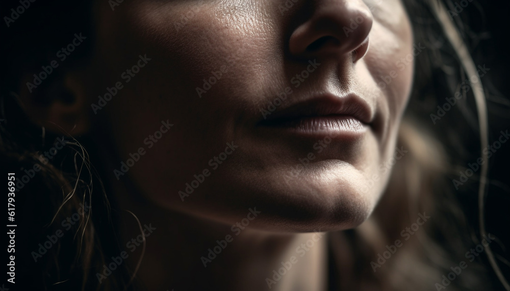 Beautiful young woman exudes sensuality in elegant fashion portrait generated by AI Beautiful young woman exudes sensuality in elegant fashion portrait generated by AI