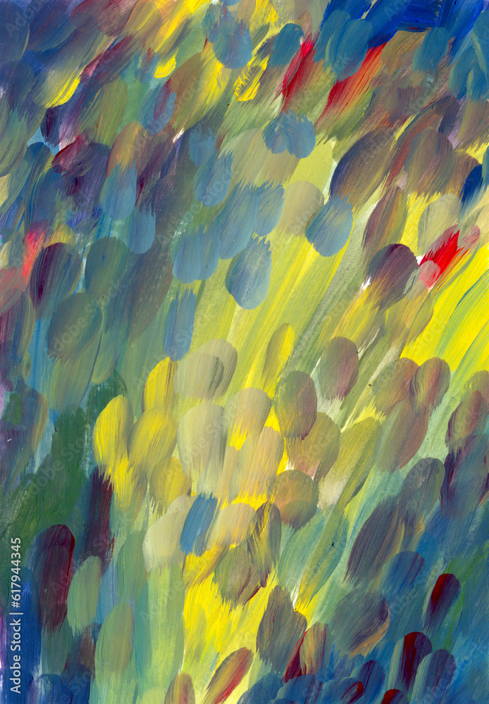 Yellow blue acrylic oil painting texture