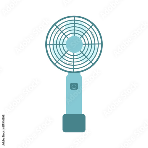 Modern portable fan. Comfort electric blower. Wind ventilator