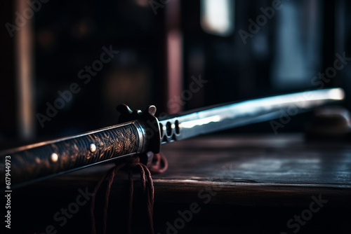 samurai sword close up image