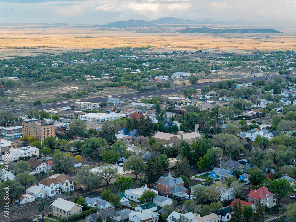 High angle view of the cityscape of Raton
