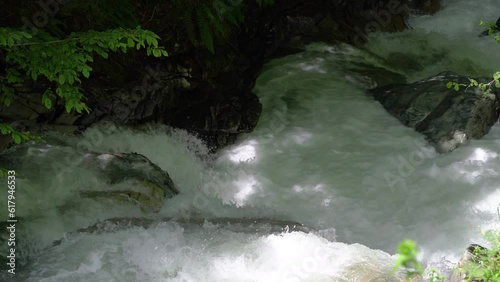 Pure mountain river, stream - (4K)