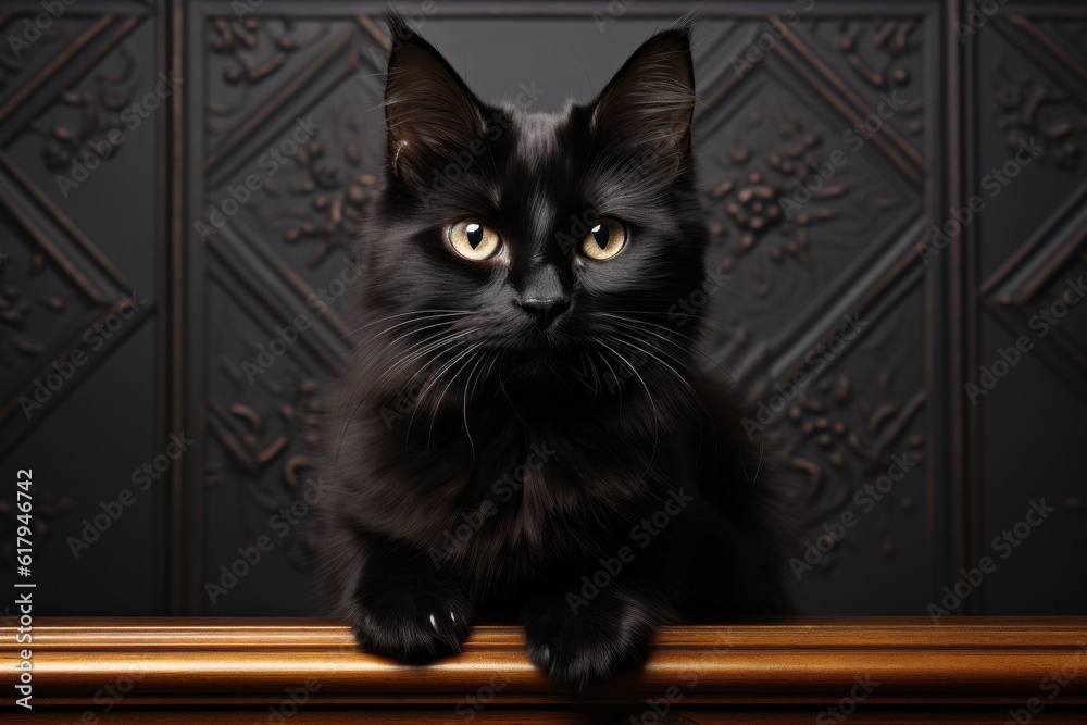 Black cat as a symbol of superstition among different peoples of the world. AI generated, human enhanced Black cat as a symbol of superstition among different peoples of the world. AI generated, human enhanced