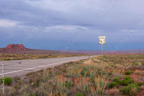 US 163 sign near Valley of the Gods, Utah