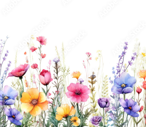 Watercolor floral background. Illustration AI Generative.