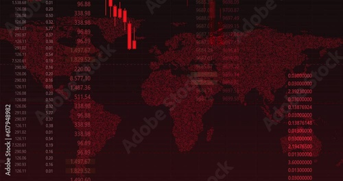 animiertes candlestick-diagramm mit roter kennzeichnung, panik verkauf mit schnell fallendem trading kurs, digitales geldbewegungsdiagramm, kryptowährung, bitcoin investment, wertpapier preis, ETF