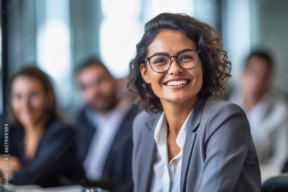 Businesswoman portrait in a conference Businesswoman portrait in a conference