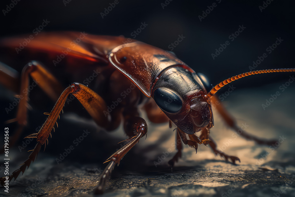 Naklejka premium Macro Shot of a Cockroach