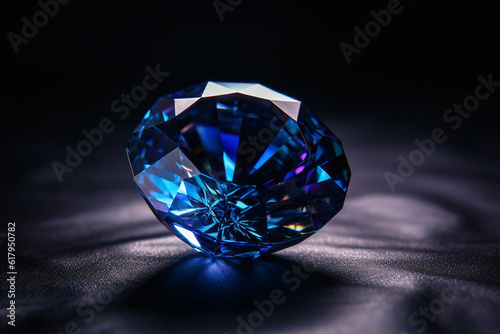 sapphire gemstone isolated on dark background