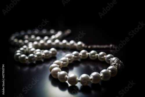 pearls jewelry dark background