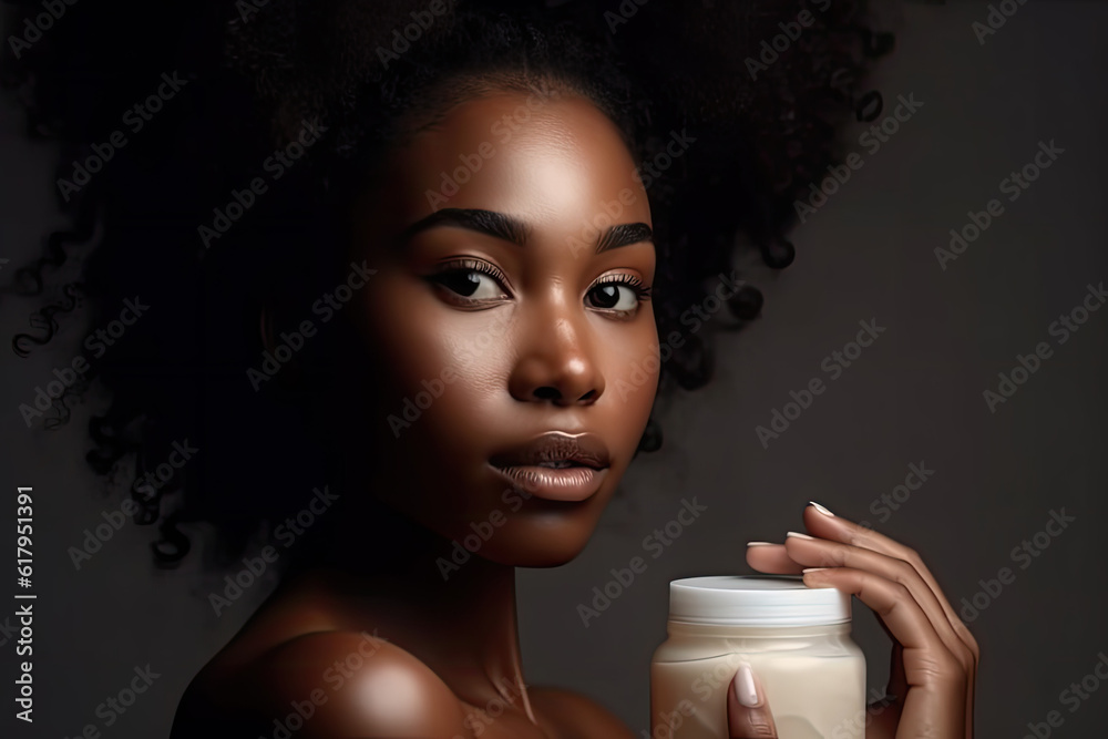 custom made wallpaper toronto digitalSkincare concept: Portrait of beautiful black woman looking at the camera