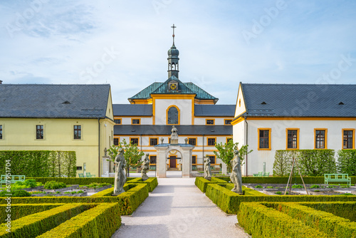 Herbal gardens of Kuks baroque hospital complex on sunny summer day, Czech Republic photo