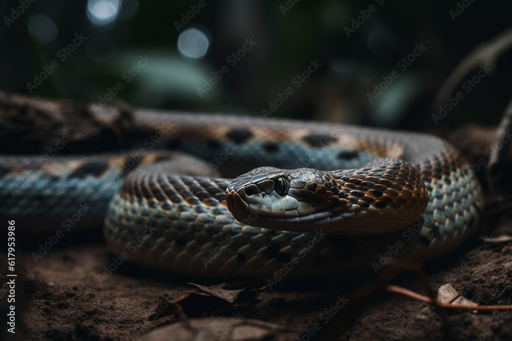 Fototapeta premium snake close up portrait