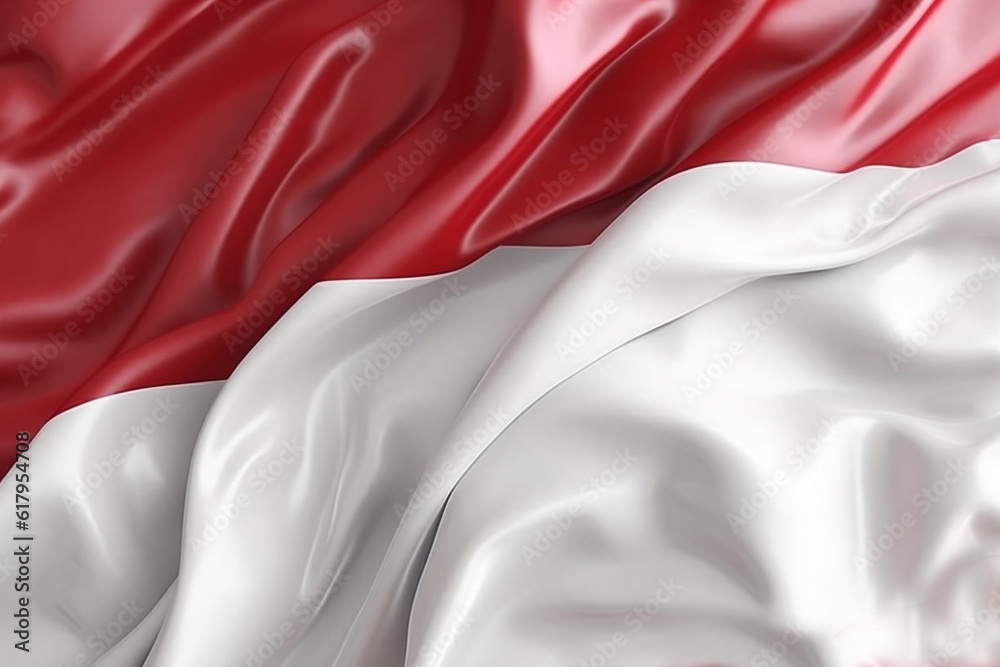 Indonesia flag background close-up AI-Generated