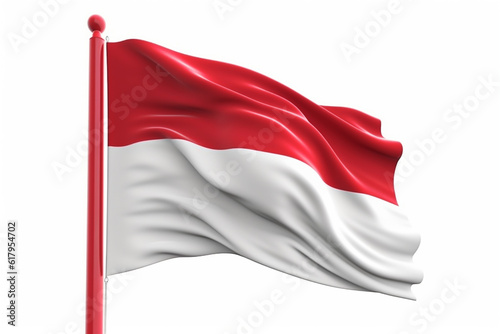 Indonesia flag waving on white background