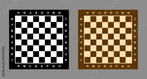 Vector Chess Board With Letters and Numbers Isolated on Transparent Background 