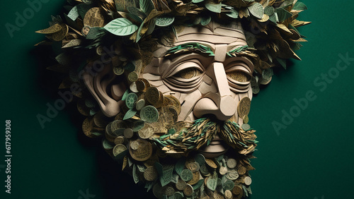 St. Patrick's Day is a 3D mosaic image of this saint. Generative AI